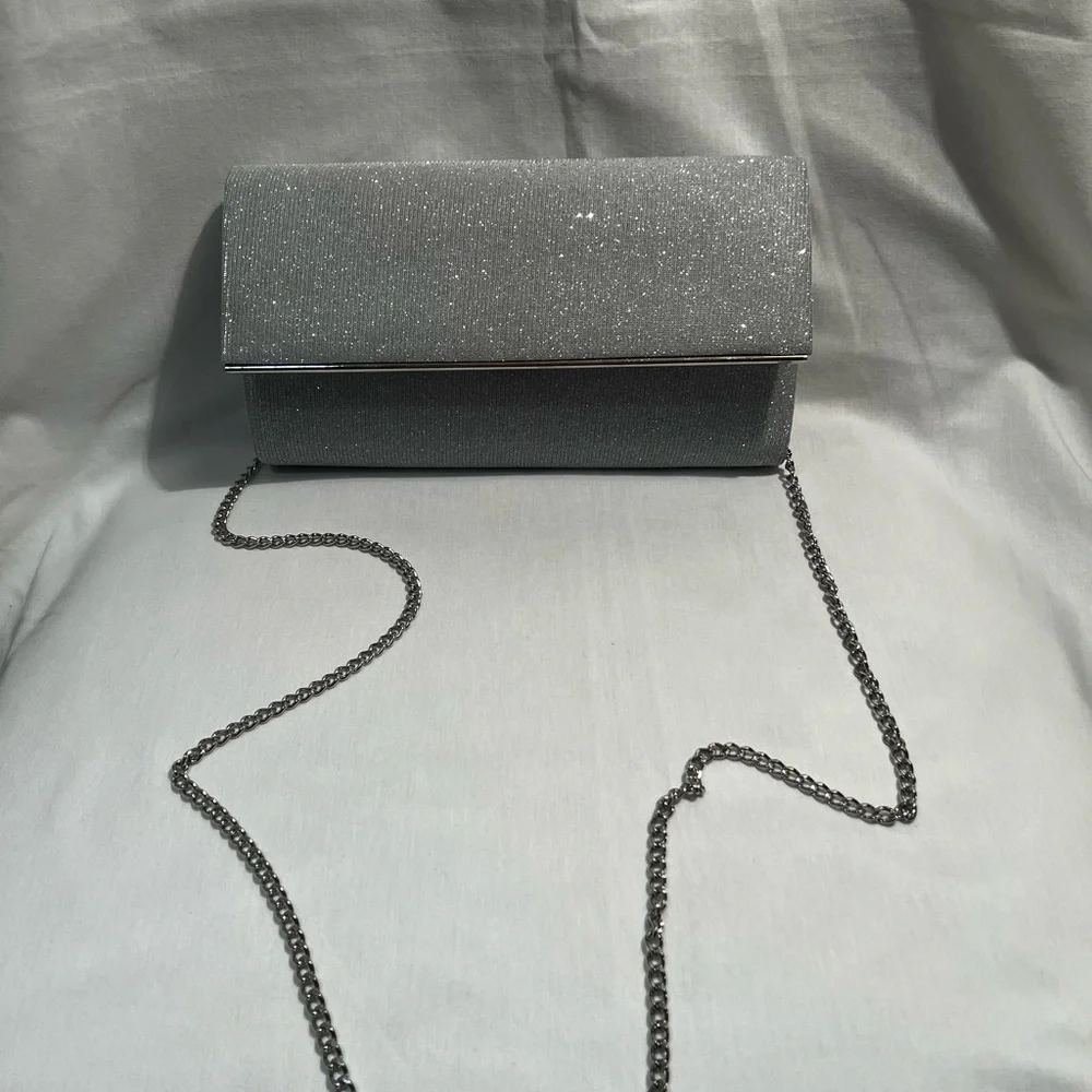 Sparkly Silver Evening Clutch